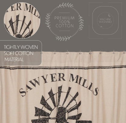 Sawyer Mill Charcoal Windmill Shower Curtain