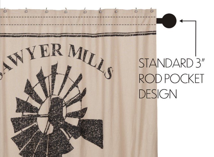 Sawyer Mill Charcoal Windmill Shower Curtain