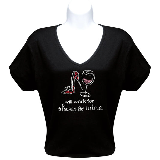 Rhinestone T-Shirt - Shoes & Wine
