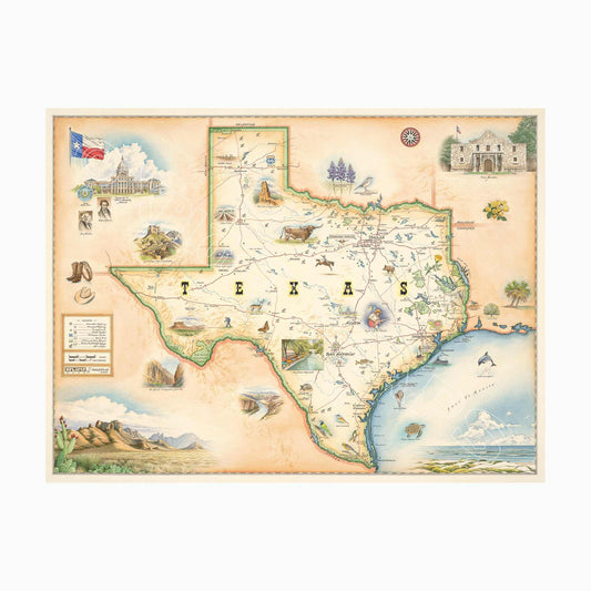 Hand-Drawn Map - Texas State Map