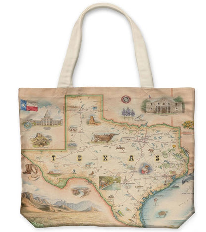 Canvas Tote Bag - Texas State Map