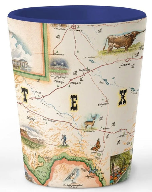 Ceramic Shot Glass - Texas State Map