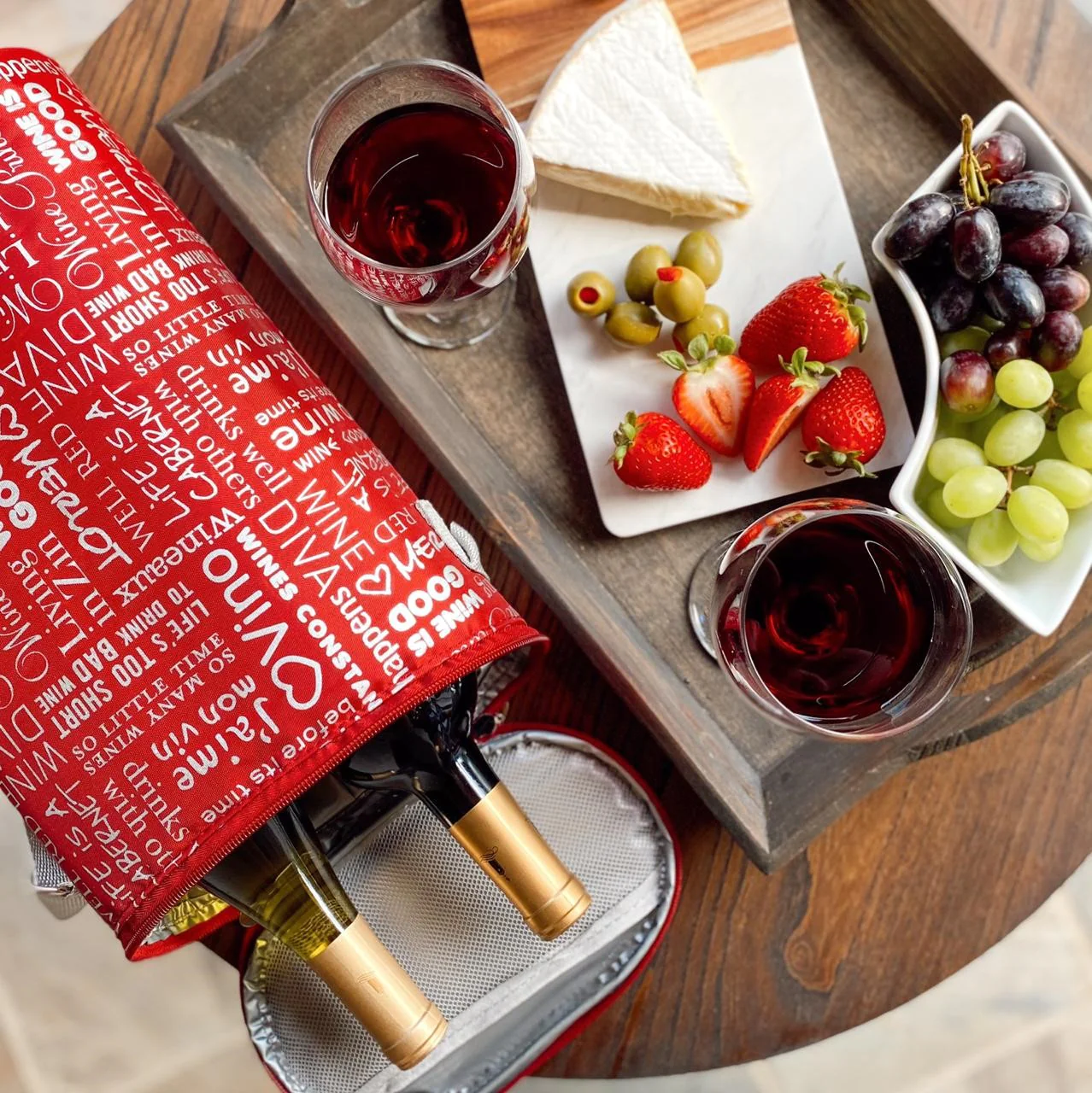 Insulated Bag - Two Bottle Bag - Wine Words