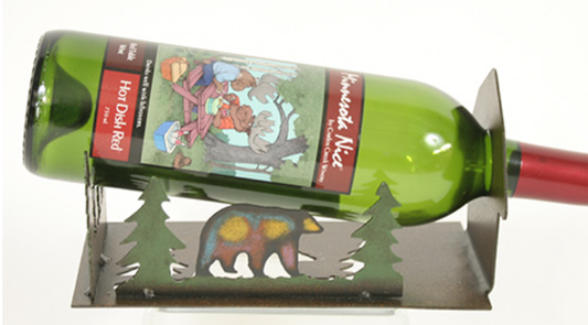 Wine Bottle Holder - Metal bear