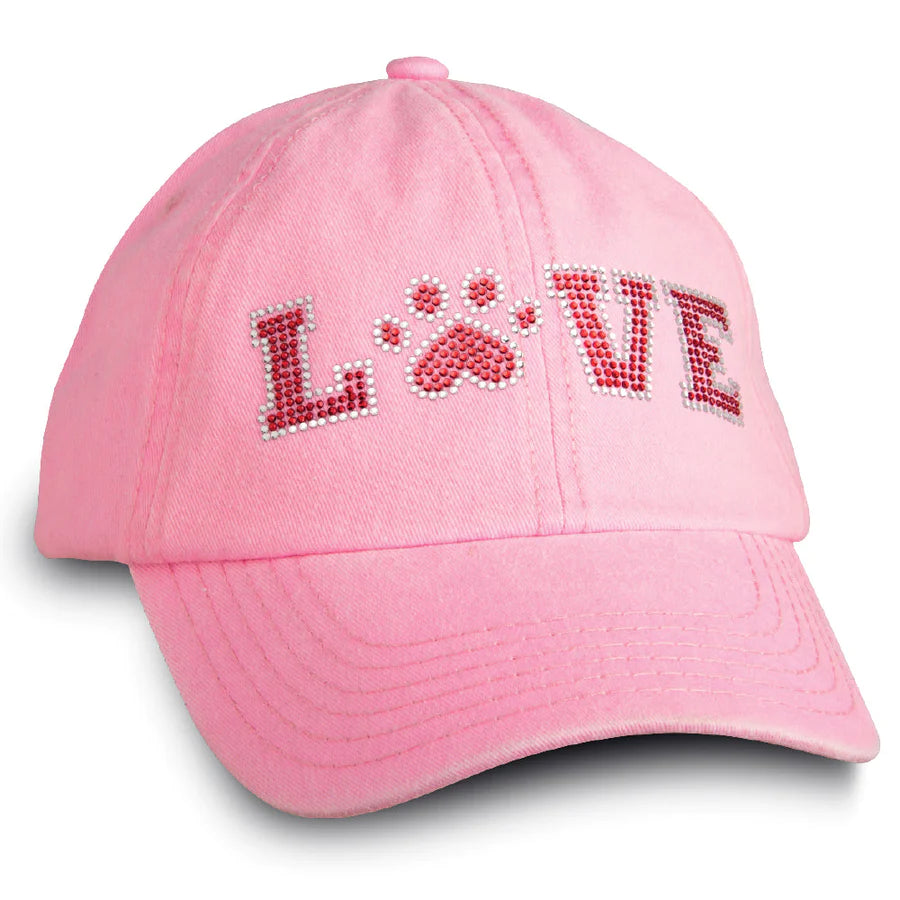Cap - Love Rhinestone Pink
