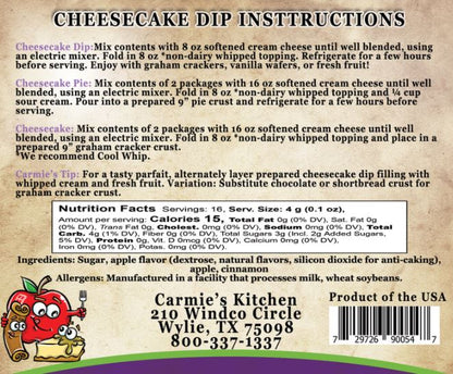Cheesecake Dip Mix - Cinnamon Apple Swirl