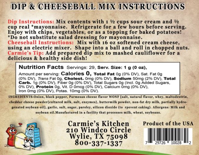 Dip Mix - Peppercorn Parmesan Dip & Cheeseball Mix